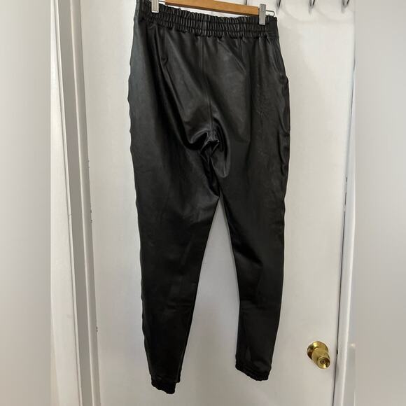 SPANX Black Faux Leather Jogger Pants Size Large - Picture 4 of 8